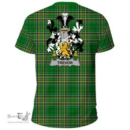 Irish Trevor Coat of Arms Family Crest Ireland T Shirt Irish National Tartan Irish County T Shirts