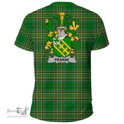 Irish Pearse Coat of Arms Family Crest Ireland T Shirt Irish National Tartan Irish County T Shirts