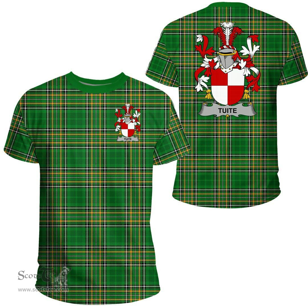Irish Tuite Coat of Arms Family Crest Ireland T Shirt Irish National Tartan Irish County T Shirts