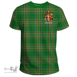 Irish Wormington Coat of Arms Family Crest Ireland T Shirt Irish National Tartan Irish County T Shirts