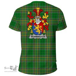 Irish Wormington Coat of Arms Family Crest Ireland T Shirt Irish National Tartan Irish County T Shirts