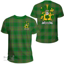 Irish Woods Coat of Arms Family Crest Ireland T Shirt Irish National Tartan Irish County T Shirts