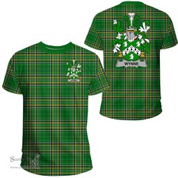 Irish Wynne Coat of Arms Family Crest Ireland T Shirt Irish National Tartan Irish County T Shirts