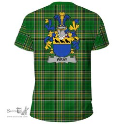 Irish Wray Coat of Arms Family Crest Ireland T Shirt Irish National Tartan Irish County T Shirts