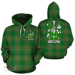 Scottish Curtin or McCurtin Coat of Arms Family Crest Ireland Hoodie Irish National Tartan Irish County Hoodie