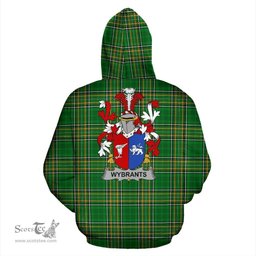 Scottish Wybrants Coat of Arms Family Crest Ireland Hoodie Irish National Tartan Irish County Hoodie
