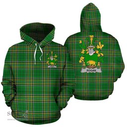 Scottish Rogan or O'Rogan Coat of Arms Family Crest Ireland Hoodie Irish National Tartan Irish County Hoodie