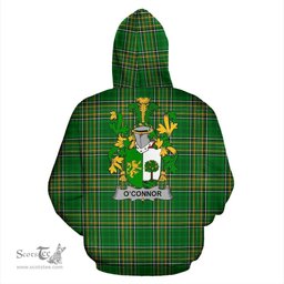 Scottish Connor or O'Connor (Sligo) Coat of Arms Family Crest Ireland Hoodie Irish National Tartan Irish County Hoodie