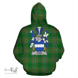 Scottish Vyan Coat of Arms Family Crest Ireland Hoodie Irish National Tartan Irish County Hoodie