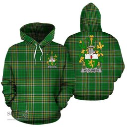 Scottish McGuiness or McGenis Coat of Arms Family Crest Ireland Hoodie Irish National Tartan Irish County Hoodie