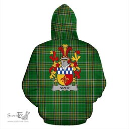 Scottish Vizer Coat of Arms Family Crest Ireland Hoodie Irish National Tartan Irish County Hoodie