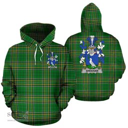 Scottish Sheehan or O'Sheehan Coat of Arms Family Crest Ireland Hoodie Irish National Tartan Irish County Hoodie