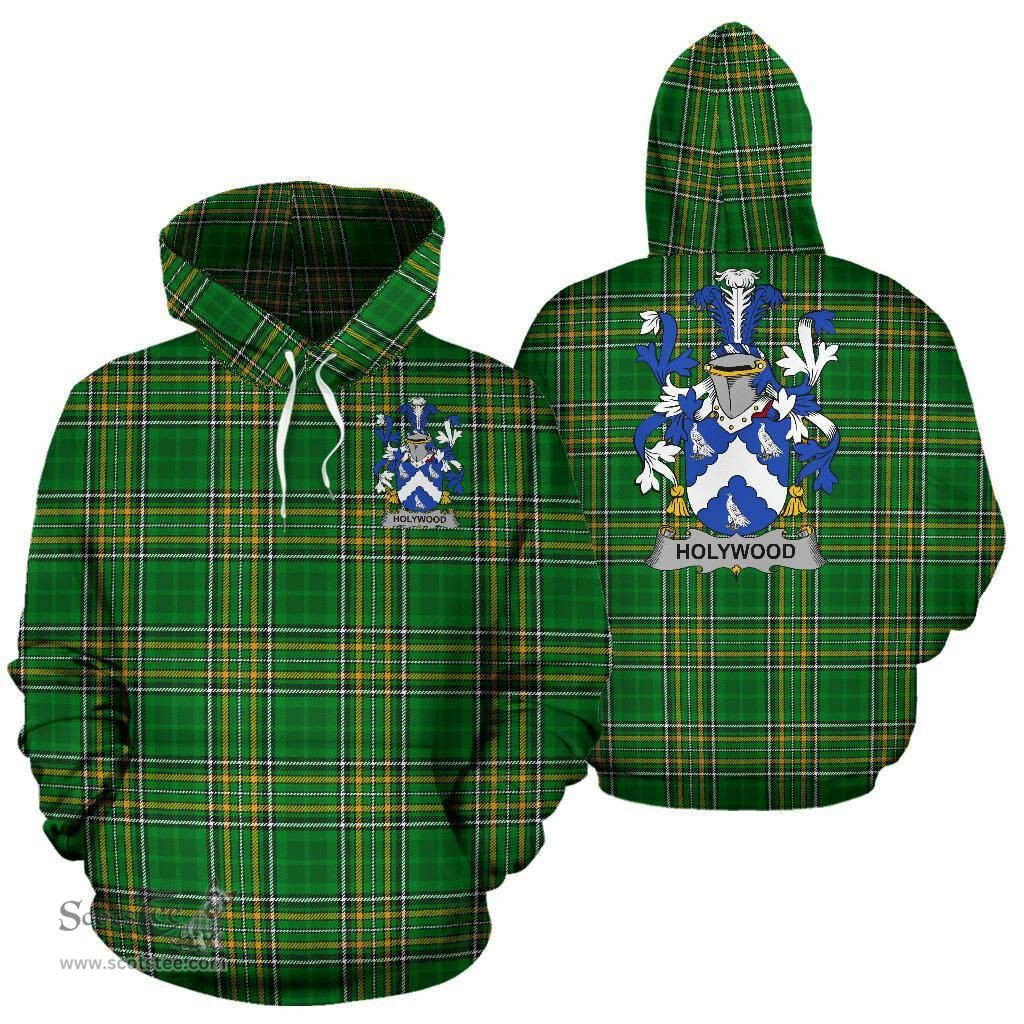 Scottish Holywood Coat of Arms Family Crest Ireland Hoodie Irish National Tartan Irish County Hoodie