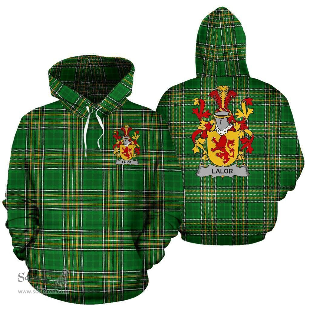 Scottish Lalor or O'Lawlor Coat of Arms Family Crest Ireland Hoodie Irish National Tartan Irish County Hoodie