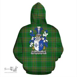 Scottish Bermingham Coat of Arms Family Crest Ireland Hoodie Irish National Tartan Irish County Hoodie
