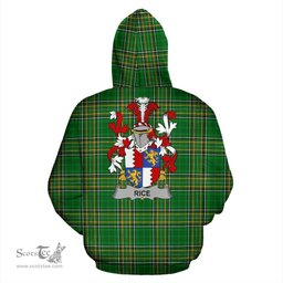 Scottish Rice Coat of Arms Family Crest Ireland Hoodie Irish National Tartan Irish County Hoodie
