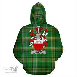 Scottish Leeson Coat of Arms Family Crest Ireland Hoodie Irish National Tartan Irish County Hoodie