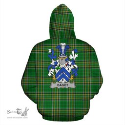 Scottish Bagot Coat of Arms Family Crest Ireland Hoodie Irish National Tartan Irish County Hoodie
