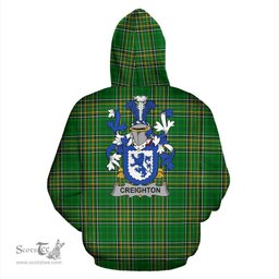 Scottish Creighton Coat of Arms Family Crest Ireland Hoodie Irish National Tartan Irish County Hoodie