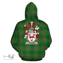 Scottish Dillon Coat of Arms Family Crest Ireland Hoodie Irish National Tartan Irish County Hoodie