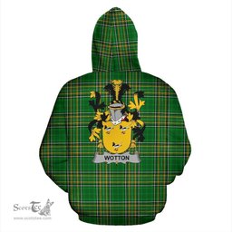 Scottish Wotton Coat of Arms Family Crest Ireland Hoodie Irish National Tartan Irish County Hoodie