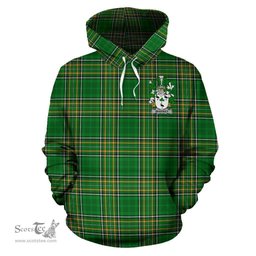 Scottish Sharkey or O'Sharkey Coat of Arms Family Crest Ireland Hoodie Irish National Tartan Irish County Hoodie