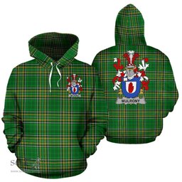 Scottish Mulrony or O'Mulroney Coat of Arms Family Crest Ireland Hoodie Irish National Tartan Irish County Hoodie