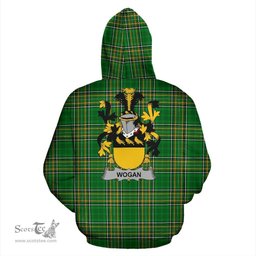 Scottish Wogan Coat of Arms Family Crest Ireland Hoodie Irish National Tartan Irish County Hoodie