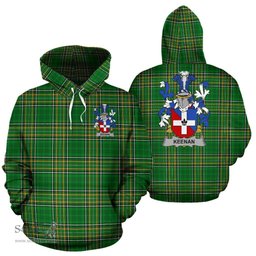Scottish Keenan or O'Kinahan Coat of Arms Family Crest Ireland Hoodie Irish National Tartan Irish County Hoodie