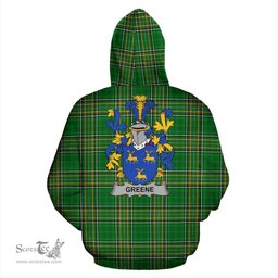 Scottish Greene Coat of Arms Family Crest Ireland Hoodie Irish National Tartan Irish County Hoodie