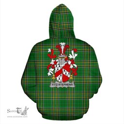 Scottish Fitz-Stephens Coat of Arms Family Crest Ireland Hoodie Irish National Tartan Irish County Hoodie
