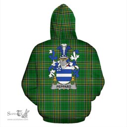 Scottish Peppard Coat of Arms Family Crest Ireland Hoodie Irish National Tartan Irish County Hoodie