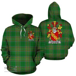 Scottish Stephens Coat of Arms Family Crest Ireland Hoodie Irish National Tartan Irish County Hoodie