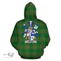 Scottish Hagan or O'Hagan Coat of Arms Family Crest Ireland Hoodie Irish National Tartan Irish County Hoodie