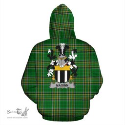 Scottish Maginn or Ginn Coat of Arms Family Crest Ireland Hoodie Irish National Tartan Irish County Hoodie