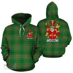 Scottish Sloane Coat of Arms Family Crest Ireland Hoodie Irish National Tartan Irish County Hoodie