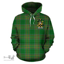 Scottish Vesey Coat of Arms Family Crest Ireland Hoodie Irish National Tartan Irish County Hoodie