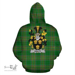 Scottish Kielty ot O'Quilty Coat of Arms Family Crest Ireland Hoodie Irish National Tartan Irish County Hoodie