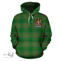 Scottish Meara or O'Mara Coat of Arms Family Crest Ireland Hoodie Irish National Tartan Irish County Hoodie