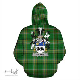 Scottish Gilchrist or McGilchrist Coat of Arms Family Crest Ireland Hoodie Irish National Tartan Irish County Hoodie