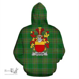 Scottish Carron Coat of Arms Family Crest Ireland Hoodie Irish National Tartan Irish County Hoodie