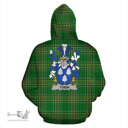 Scottish Tobin Coat of Arms Family Crest Ireland Hoodie Irish National Tartan Irish County Hoodie