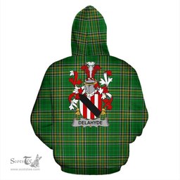Scottish Delahyde Coat of Arms Family Crest Ireland Hoodie Irish National Tartan Irish County Hoodie
