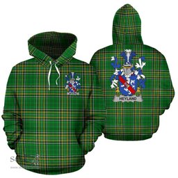 Scottish Heyland Coat of Arms Family Crest Ireland Hoodie Irish National Tartan Irish County Hoodie