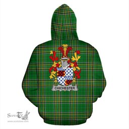 Scottish Chichester Coat of Arms Family Crest Ireland Hoodie Irish National Tartan Irish County Hoodie