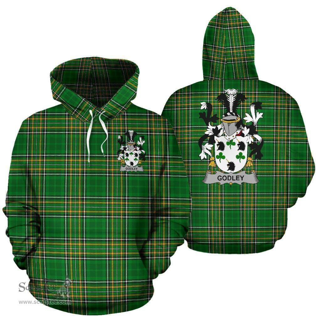 Scottish Godley Coat of Arms Family Crest Ireland Hoodie Irish National Tartan Irish County Hoodie