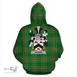 Scottish Lehane or O'Lehane Coat of Arms Family Crest Ireland Hoodie Irish National Tartan Irish County Hoodie