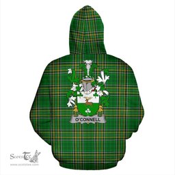 Scottish Connell or O'Connell Coat of Arms Family Crest Ireland Hoodie Irish National Tartan Irish County Hoodie