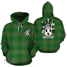 Scottish Ruxton Coat of Arms Family Crest Ireland Hoodie Irish National Tartan Irish County Hoodie