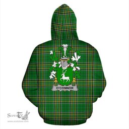 Scottish Connor or O'Connor (Corcomroe) Coat of Arms Family Crest Ireland Hoodie Irish National Tartan Irish County Hoodie